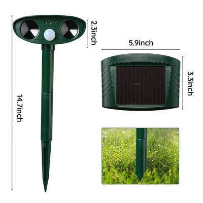 Armadillo Repellent Ultrasonic Motion-Activated Solar-Powered Weatherproof