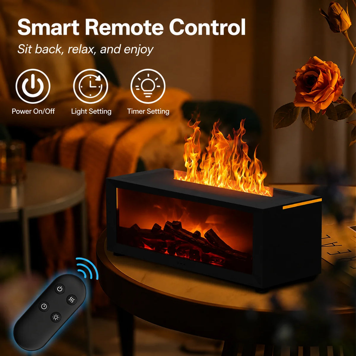 Aroma Diffuser Flameless 3D Flame & Mood Light
