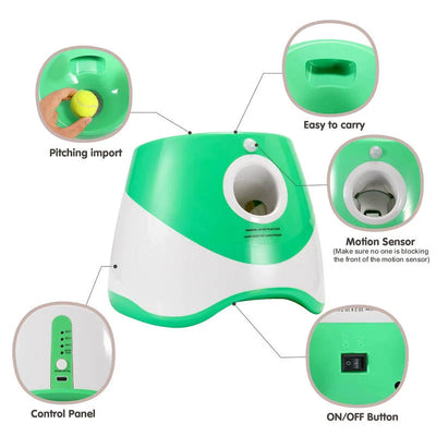 Automatic Dog Ball Launcher Rechargeable 3 Distances Motion Sensor