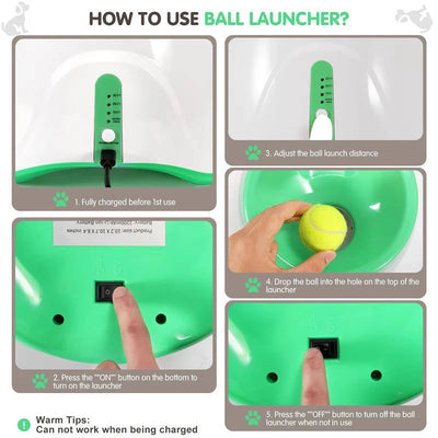 Automatic Dog Ball Launcher Rechargeable 3 Distances Motion Sensor