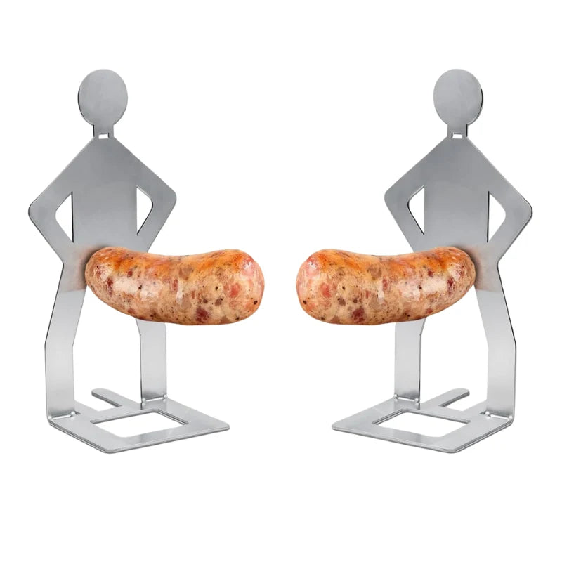 BBQ Sausage Holder Upright Stainless Steel Set of 2