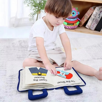 Baby Activity Book Cloth Crinkle Tabs & 3D Shapes