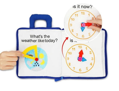 Baby Activity Book Cloth Crinkle Tabs & 3D Shapes