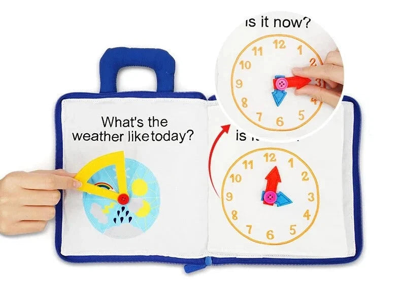 Baby Activity Book Cloth Crinkle Tabs & 3D Shapes