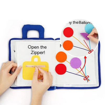 Baby Activity Book Cloth Crinkle Tabs & 3D Shapes