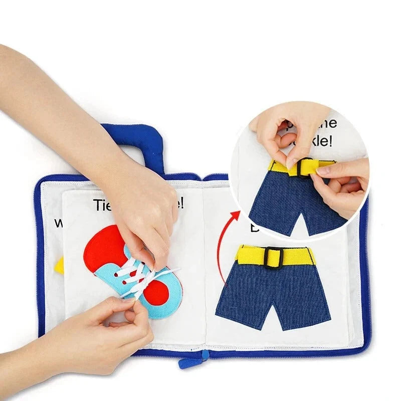 Baby Activity Book Cloth Crinkle Tabs & 3D Shapes