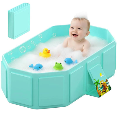 Baby Bathtub Collapsible Anti-Slip Built-In Drain