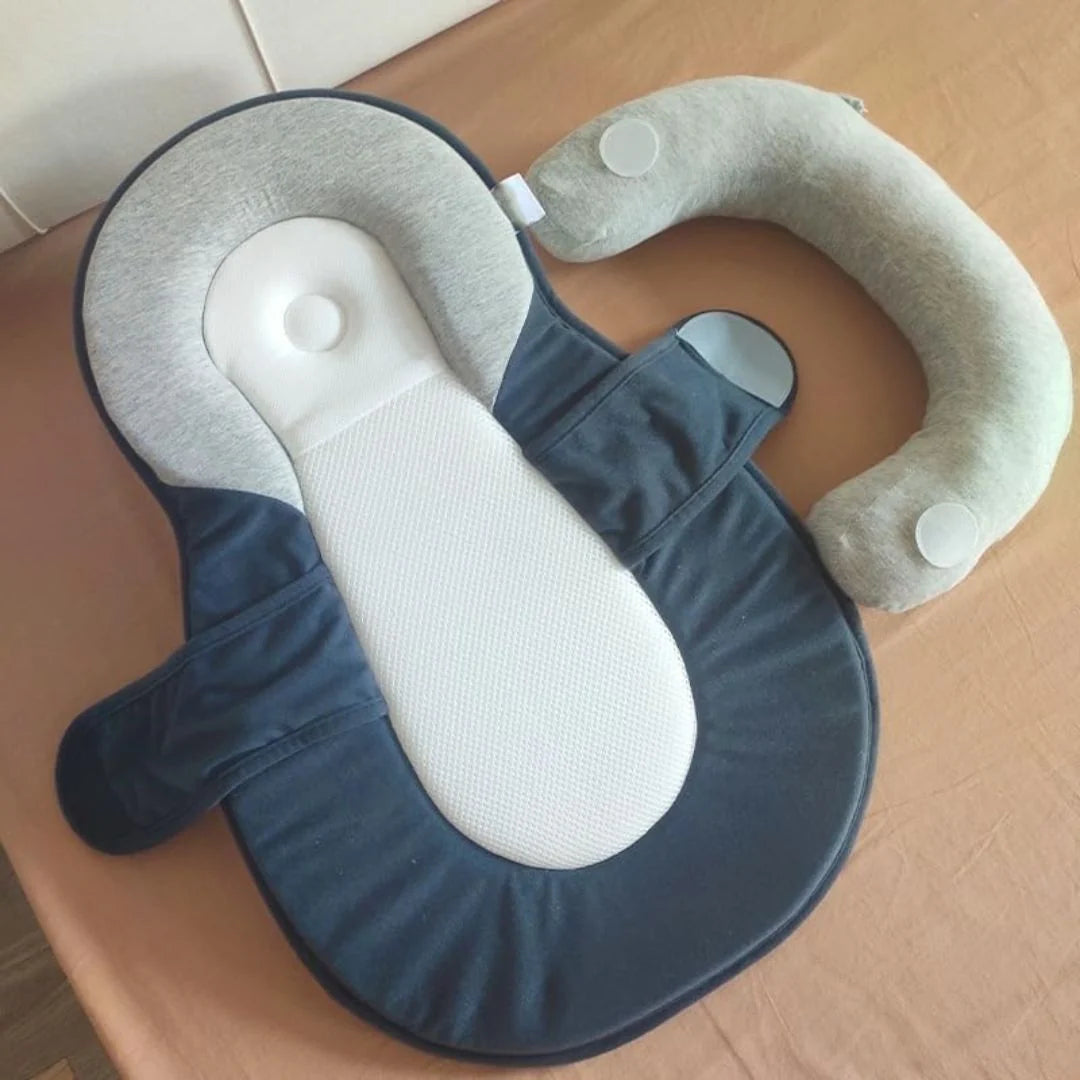 Baby Bed 15° Incline Memory Foam Anti-Roll Straps