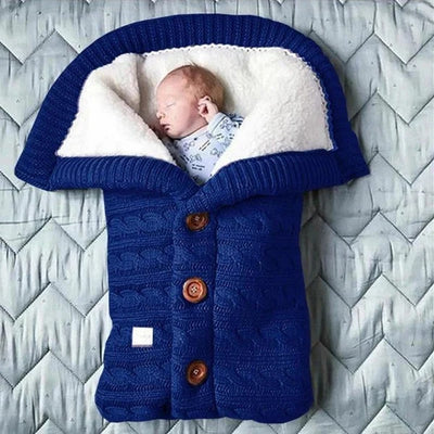 Baby Blanket Swedish Fleece & Knitted Linen