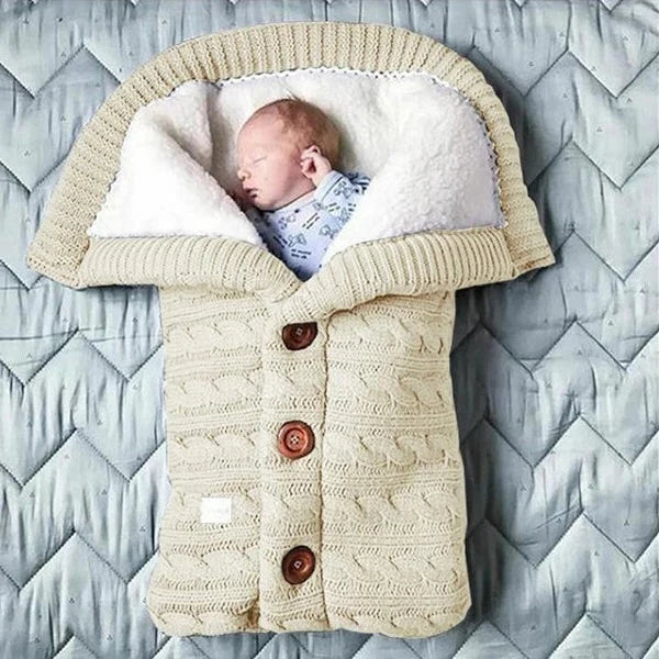 Baby Blanket Swedish Fleece & Knitted Linen
