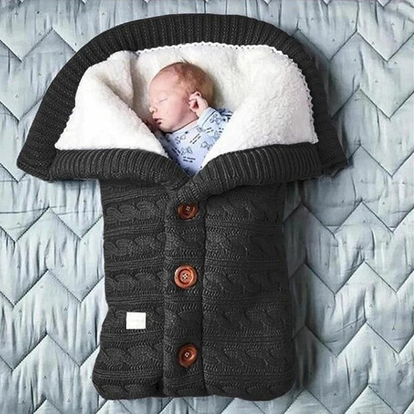 Baby Blanket Swedish Fleece & Knitted Linen