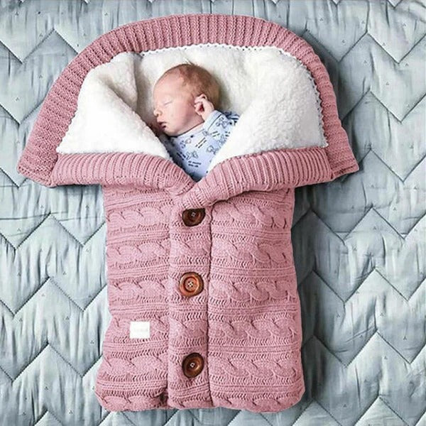 Baby Blanket Swedish Fleece & Knitted Linen