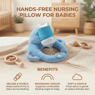 Baby Feeding Pillow Breathable Mesh Hands-Free Bottle Holder