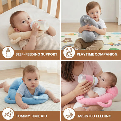 Baby Feeding Pillow Breathable Mesh Hands-Free Bottle Holder