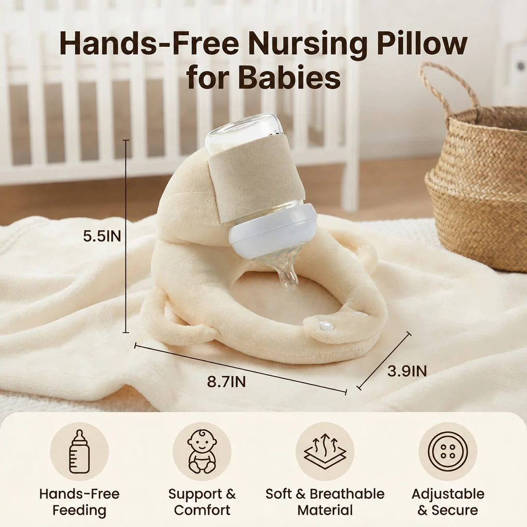 Baby Feeding Pillow Breathable Mesh Hands-Free Bottle Holder