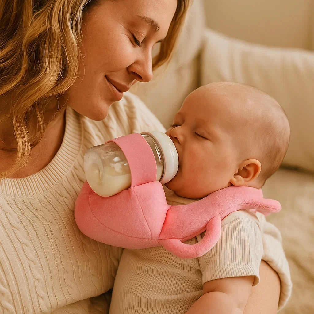 Baby Feeding Pillow Breathable Mesh Hands-Free Bottle Holder