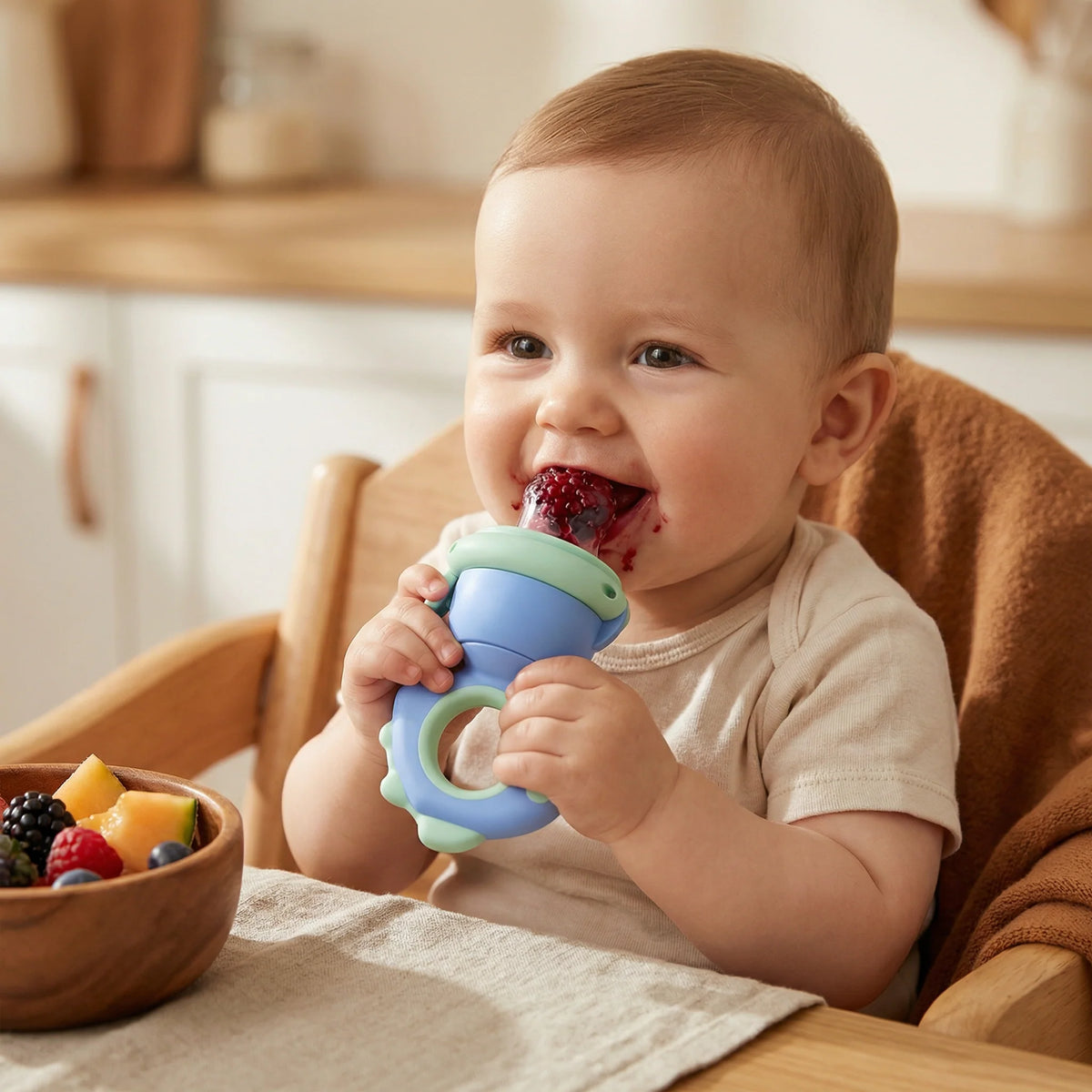 Baby Fruit Feeder Press Plunger Food-Grade Silicone
