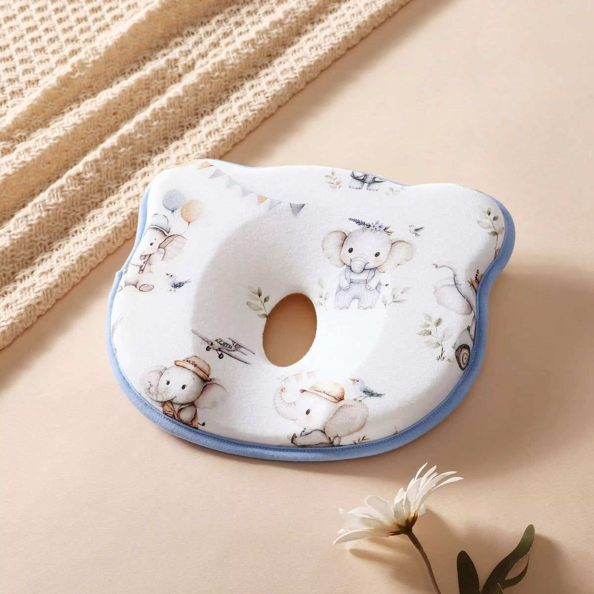 Baby Pillow U-Shaped Silicone Core & Velvet Cover
