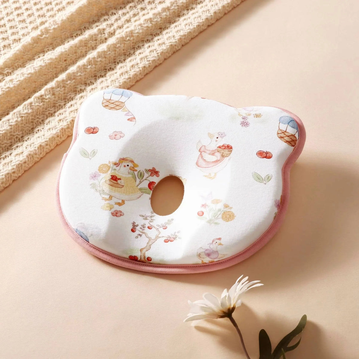 Baby Pillow U-Shaped Silicone Core & Velvet Cover