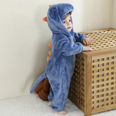 Baby Romper Animal Hooded Fleece Zipper