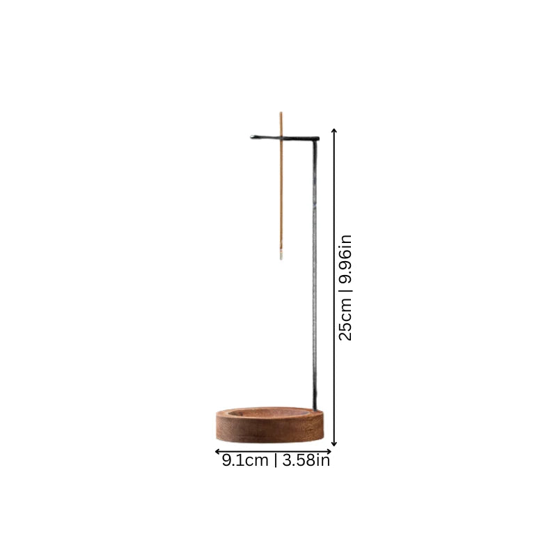 Backflow Incense Holder Natural Wood Heat-Resistant Base