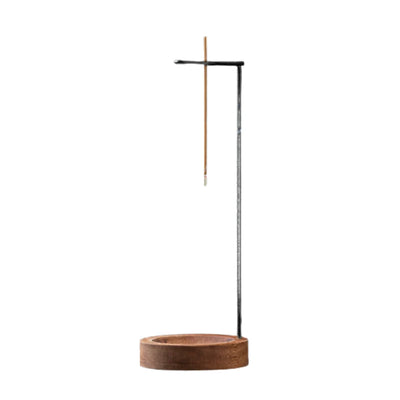 Backflow Incense Holder Natural Wood Heat-Resistant Base