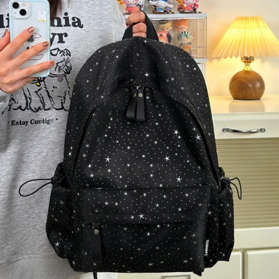 Backpack Star Pattern Laptop Sleeve Multiple Pockets Padded Straps