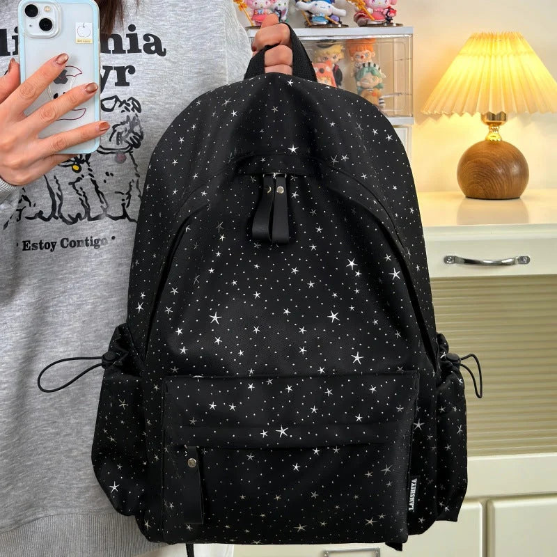 Backpack Star Pattern Laptop Sleeve Multiple Pockets Padded Straps