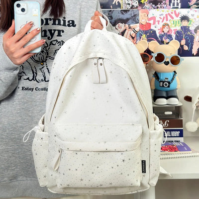 Backpack Star Pattern Laptop Sleeve Multiple Pockets Padded Straps
