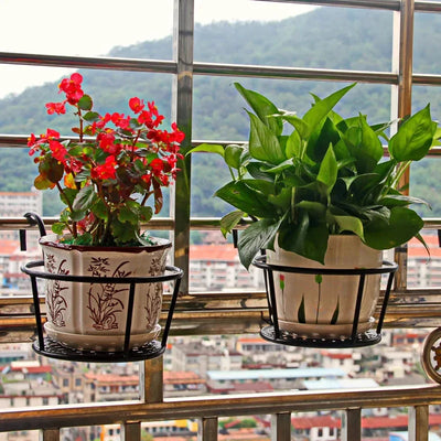 Balcony Railing Planter Hook-On Open Grid Set of 3