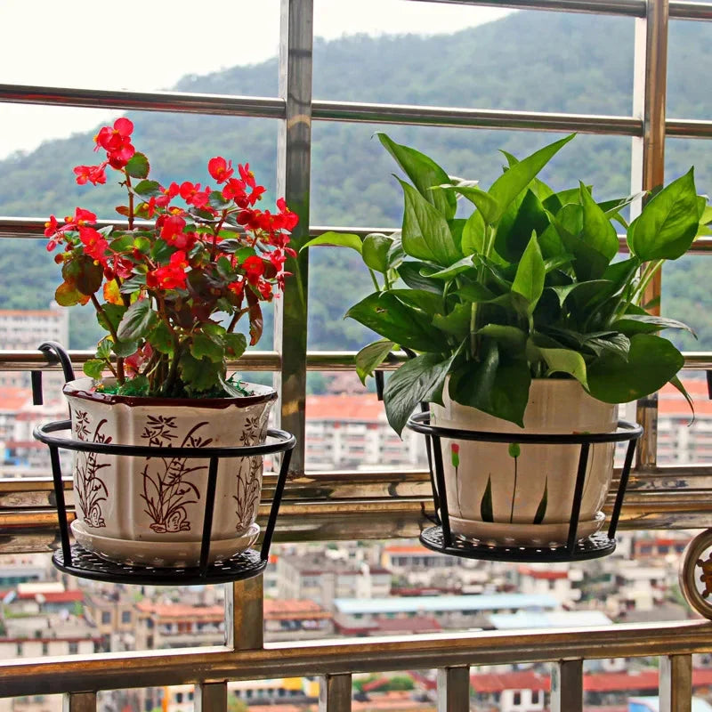 Balcony Railing Planter Hook-On Open Grid Set of 3