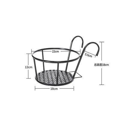 Balcony Railing Planter Hook-On Open Grid Set of 3
