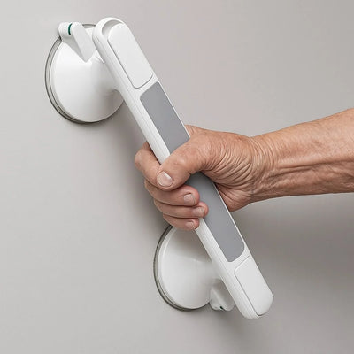 Bath Grab Bar No-Drill Suction Lock Textured Non-Slip Grip