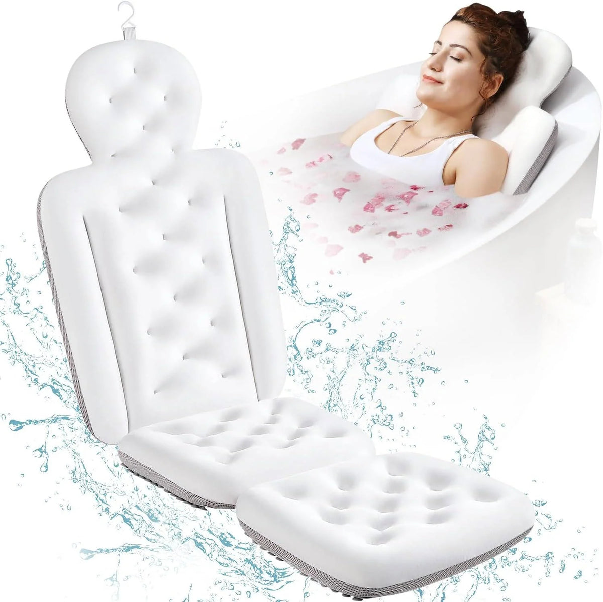 Bath Pillow Full-Body Breathable Mesh Extra-Large Suction Cups