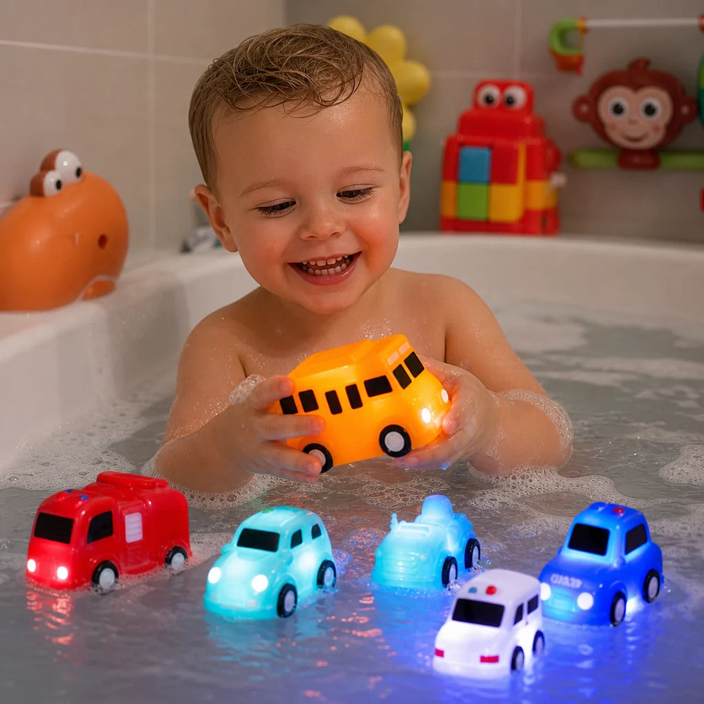 Bath Toy Cars Water-Activated Glow Floating No Batteries