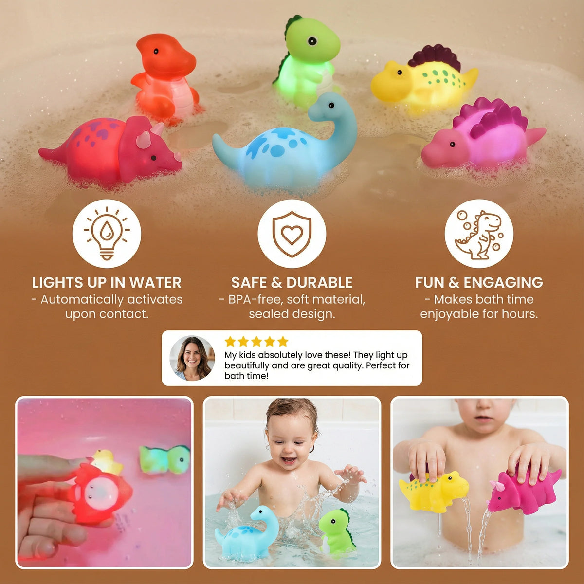 Bath Toy Floating Color-Changing LED BPA-Free