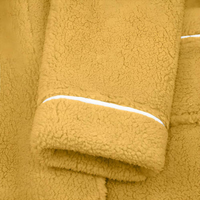 Bathrobe Long Shawl Collar Tie Belt & Patch Pockets