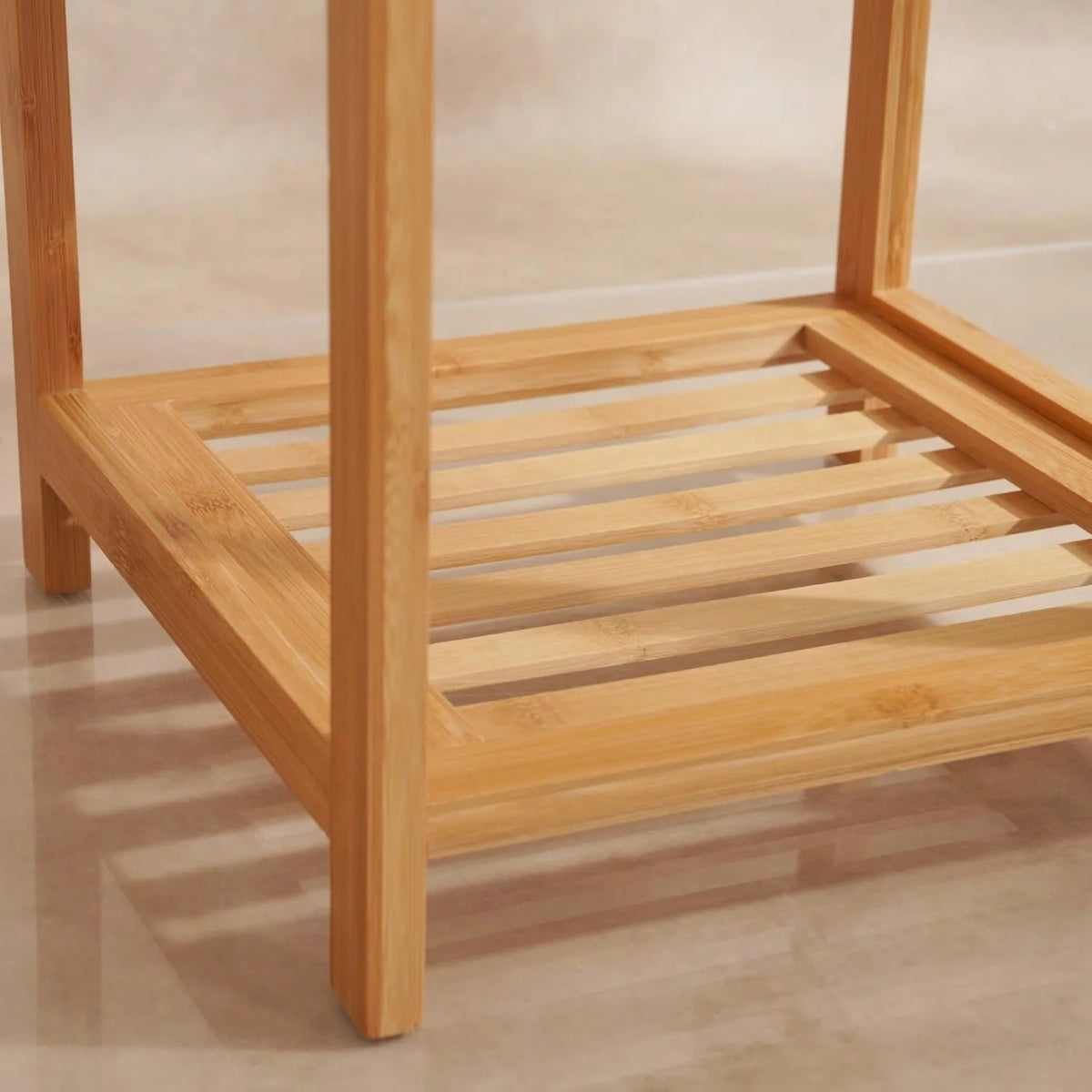 Bathroom Storage Rack Bamboo Three Open Shelves
