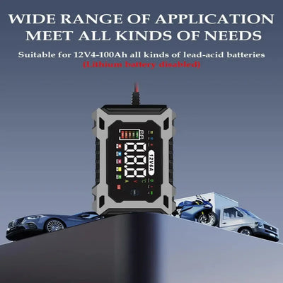 Battery Charger 12V Digital Display Automatic Cutoff