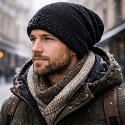 Beanie Fleece-Lined Knitted Slouchy Fit Unisex
