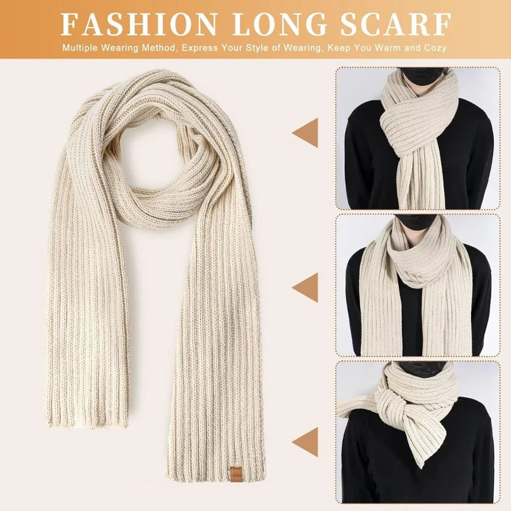Beanie Scarf & Gloves Set Knitted Touchscreen 3-Piece