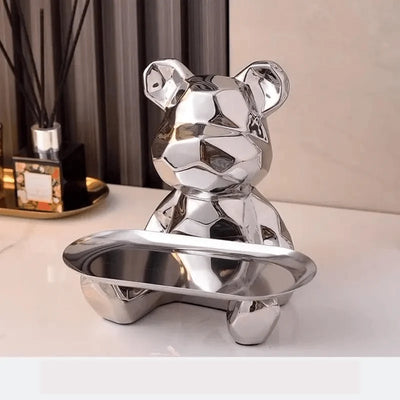 Bear Coin Bank Ceramic Catchall Tray Organizer
