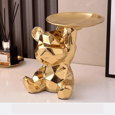 Bear Coin Bank Ceramic Catchall Tray Organizer