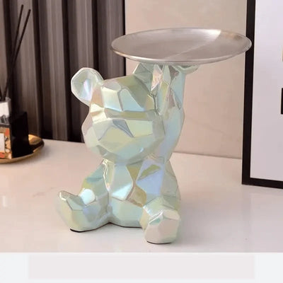 Bear Coin Bank Ceramic Catchall Tray Organizer