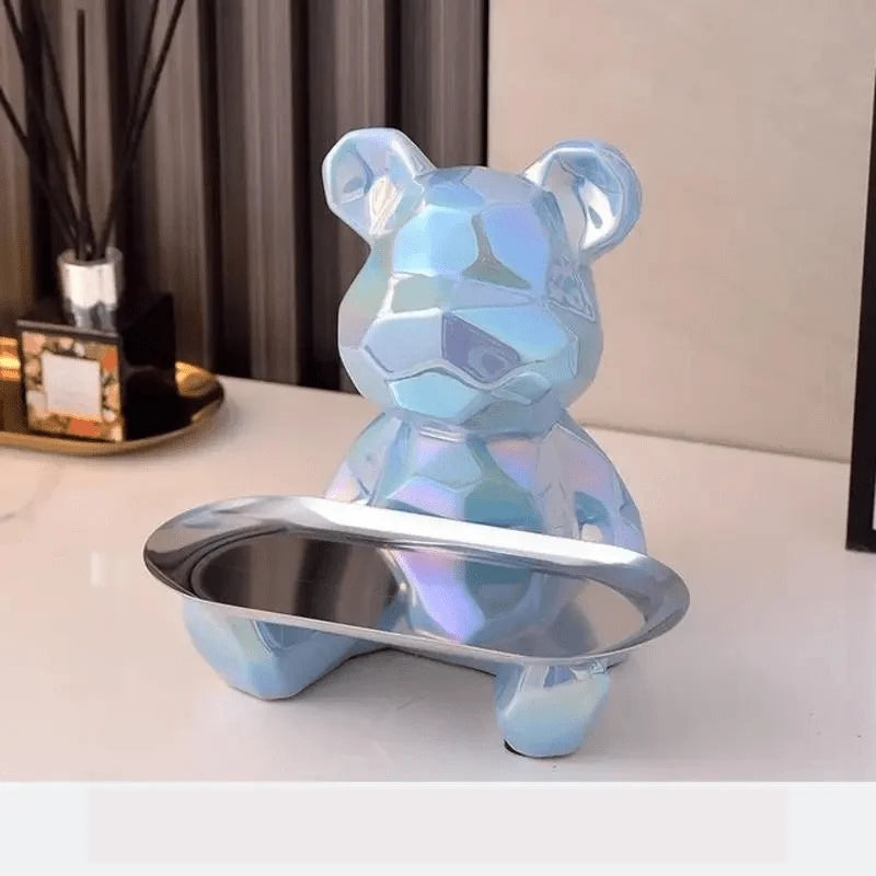 Bear Coin Bank Ceramic Catchall Tray Organizer