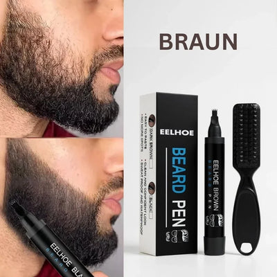 Beard Filling Pen Slanted Tip Integrated Brush Contour Aid