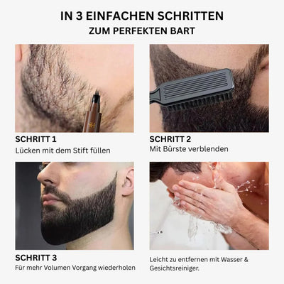 Beard Filling Pen Slanted Tip Integrated Brush Contour Aid