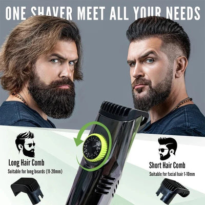 Beard Trimmer Hair Catcher & Length Dial USB-C Rechargeable