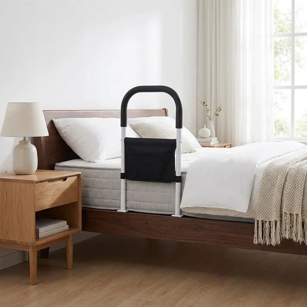 Bed Assist Rail Reinforced Steel Padded Grip Adjustable Straps