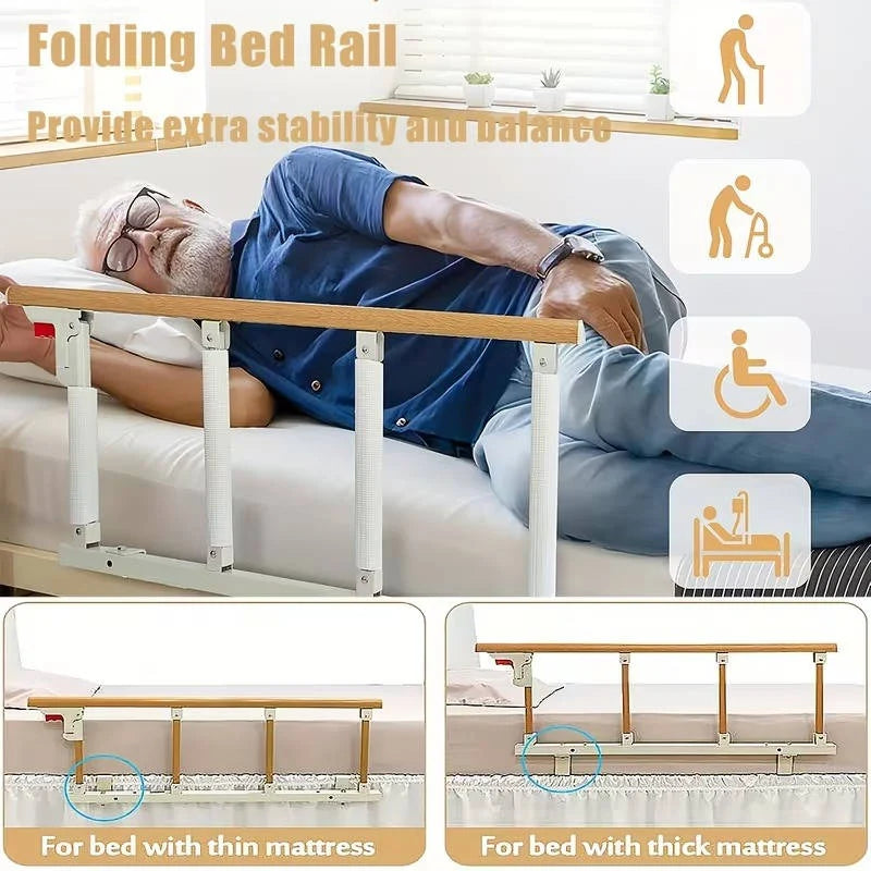 Bed Rail Fold-Down Aluminum 15 Inch Height